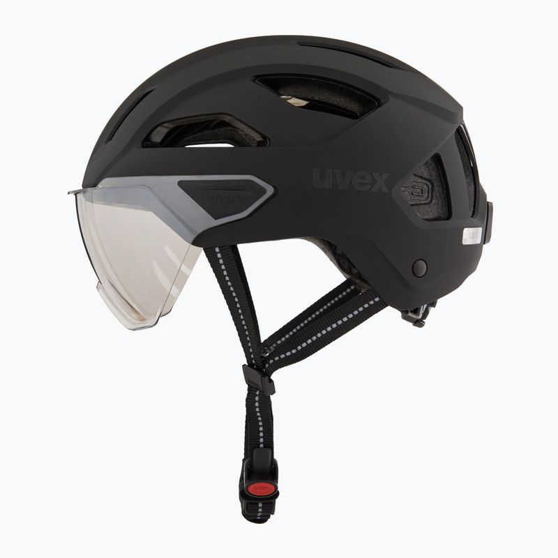 Fahrradhelm UVEX Stride Visor schwarz matt/litemirror silber 3