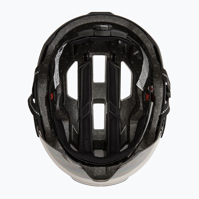 Fahrradhelm UVEX Stride Visor schwarz matt/litemirror silber 5