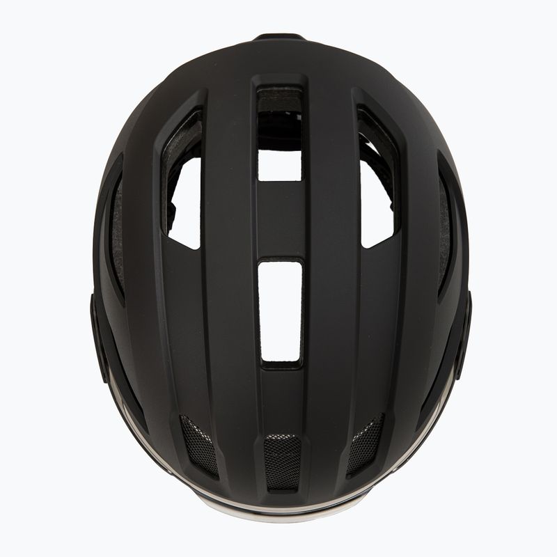 Fahrradhelm UVEX Stride Visor schwarz matt/litemirror silber 6