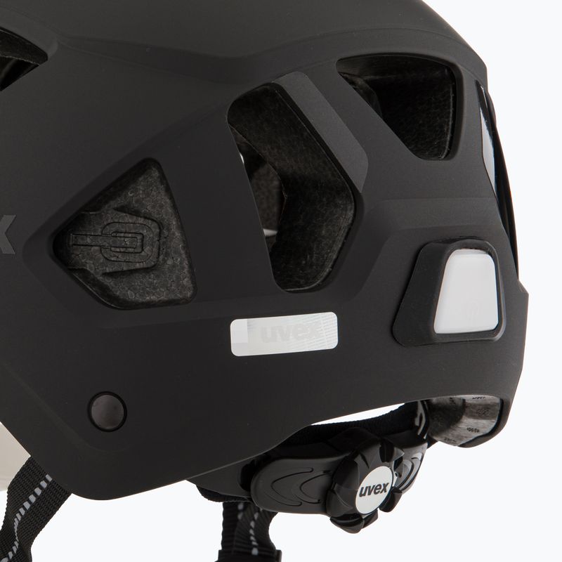 Fahrradhelm UVEX Stride Visor schwarz matt/litemirror silber 7