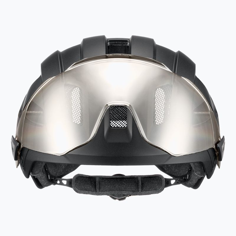 Fahrradhelm UVEX Stride Visor schwarz matt/litemirror silber 3