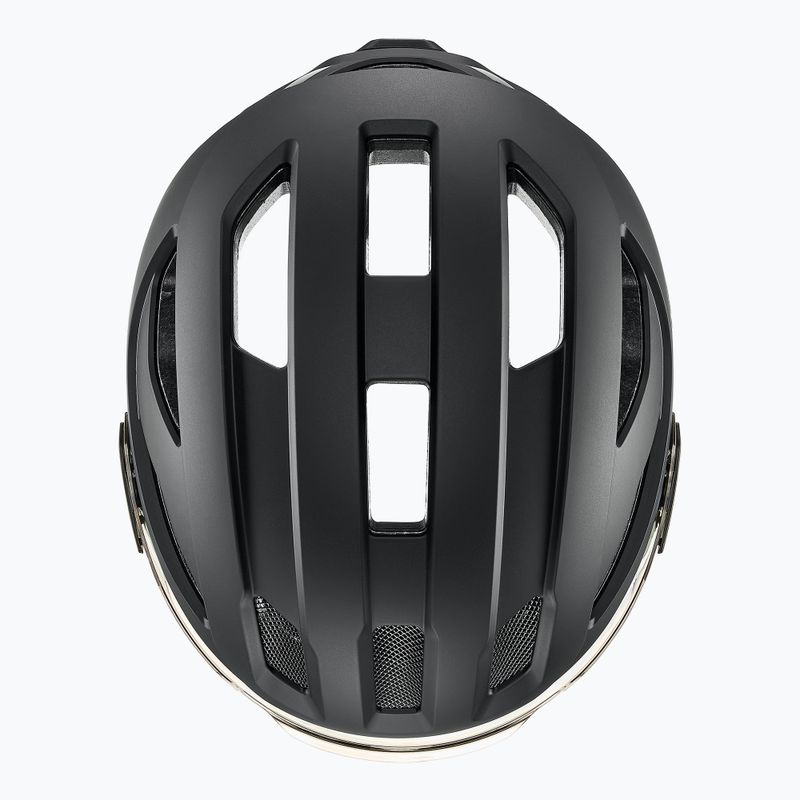 Fahrradhelm UVEX Stride Visor schwarz matt/litemirror silber 6