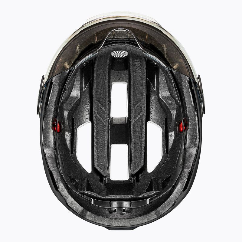 Fahrradhelm UVEX Stride Visor schwarz matt/litemirror silber 7