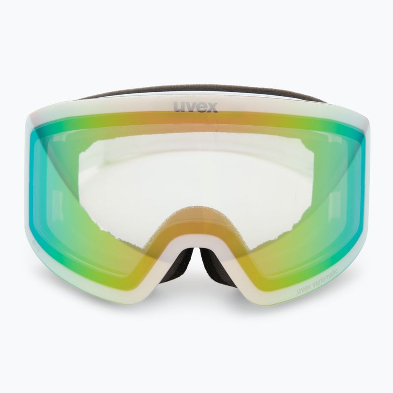 Skibrille UVEX Provoqe V white matt/vario green mirror 2