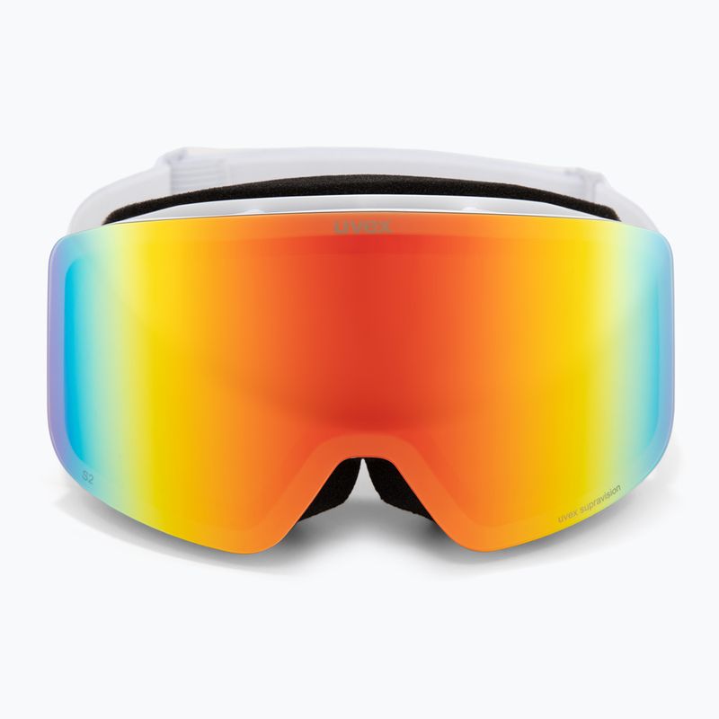 Kinderskibrille UVEX Pwdr FM white matt/mirror rainbow/green/clear 2