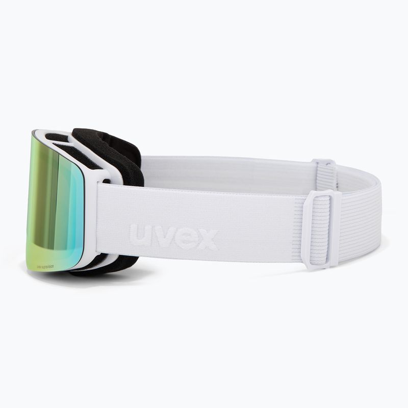 Kinderskibrille UVEX Pwdr FM white matt/mirror rainbow/green/clear 4