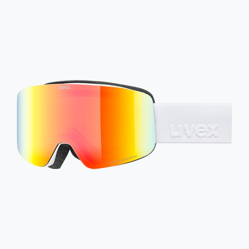 Kinderskibrille UVEX Pwdr FM white matt/mirror rainbow/green/clear