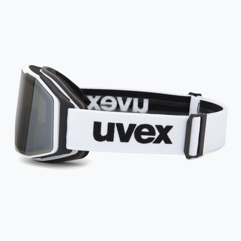 Skibrille UVEX Gravity FM white matt/mirror silver/green/clear 4