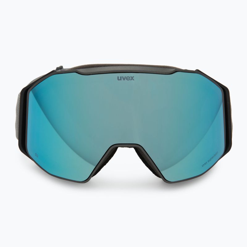 Skibrille UVEX Gravity FM rhino matt/mirror ice/green/clear 2