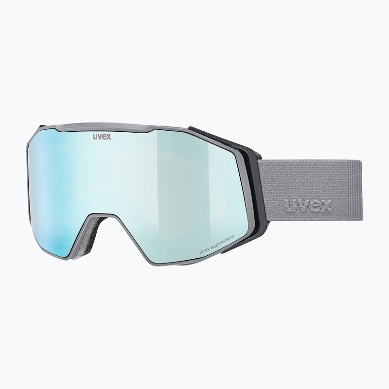 Skibrille UVEX Gravity FM rhino matt/mirror ice/green/clear