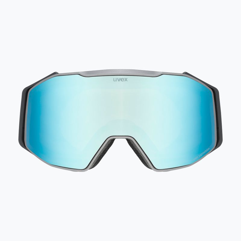 Skibrille UVEX Gravity FM rhino matt/mirror ice/green/clear 2