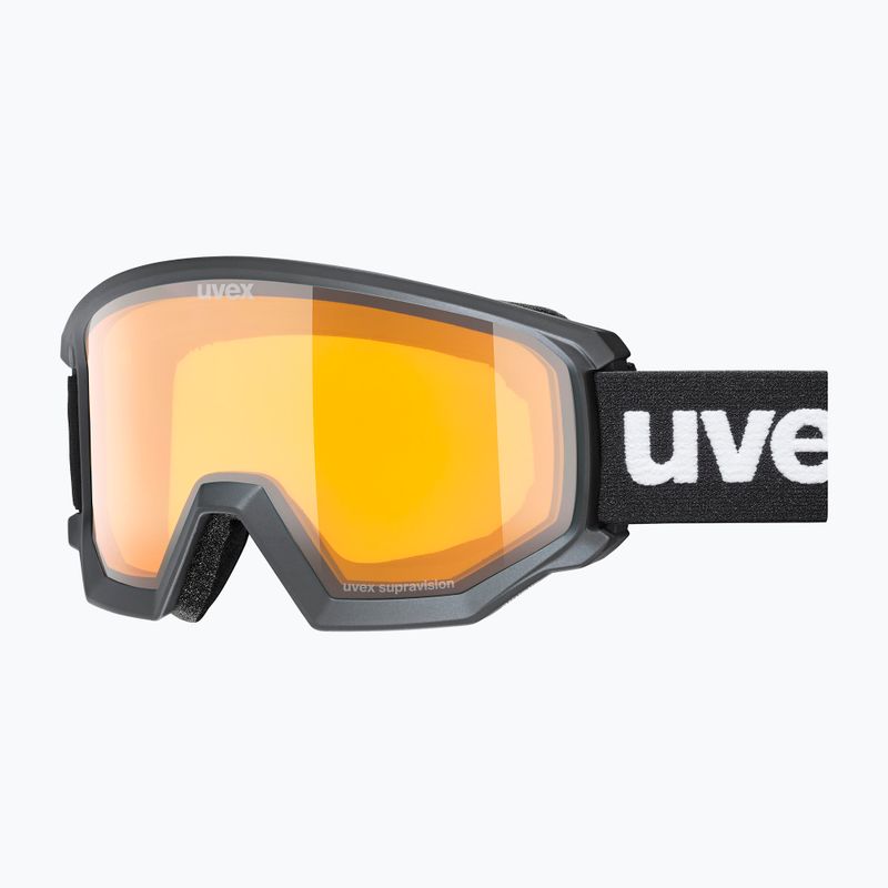 Skibrille UVEX Athletic LGL black matt/yellow/clear
