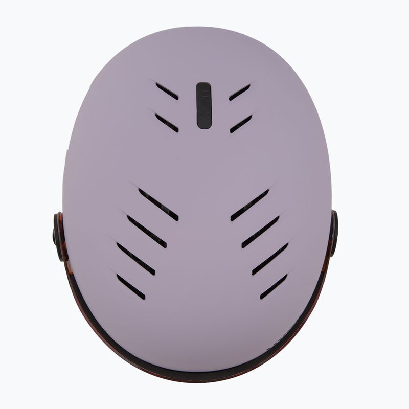 Kinder-Skihelm UVEX Rocket Visor Jr cool lavender abstract matt/mirror silver/laser gold 6