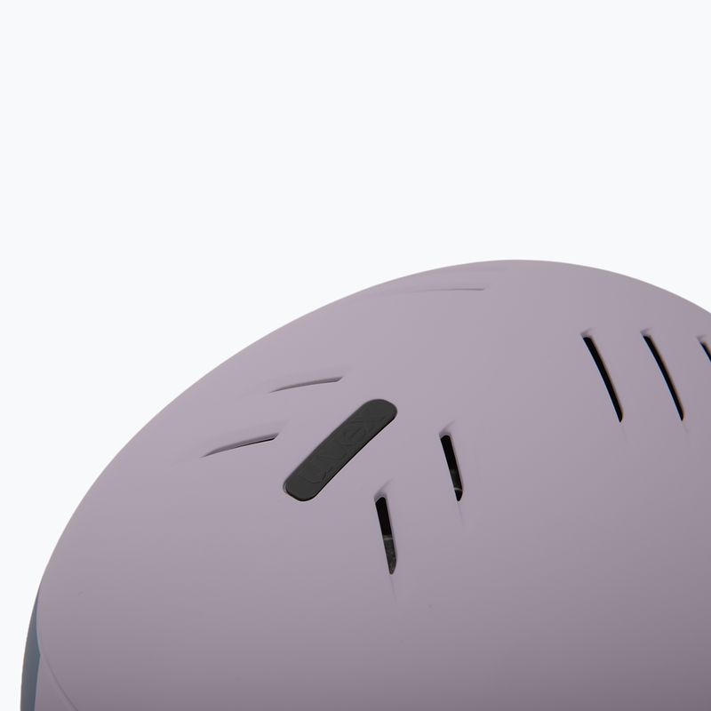 Kinder-Skihelm UVEX Rocket Visor Jr cool lavender abstract matt/mirror silver/laser gold 9