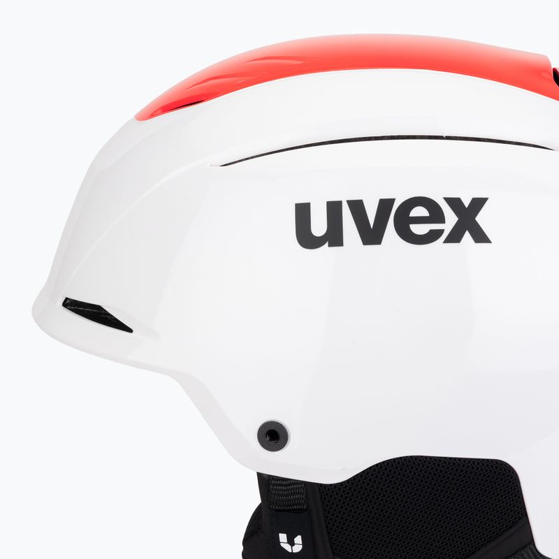 Skihelm UVEX Resolution SL white/electric red 7
