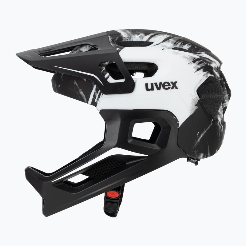 Kinder-Fahrradhelm UVEX React Fullface Jr black/white matt 3