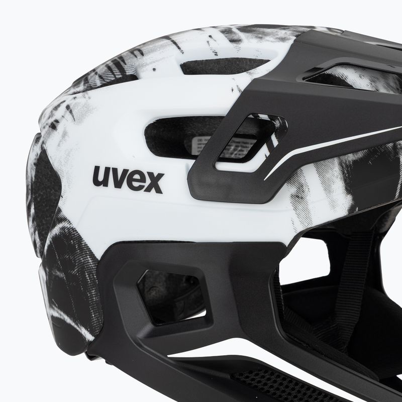 Kinder-Fahrradhelm UVEX React Fullface Jr black/white matt 7