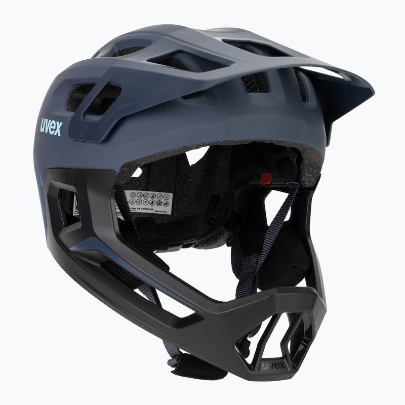 Kinder-Fahrradhelm UVEX React Fullface Jr dusk blue matt