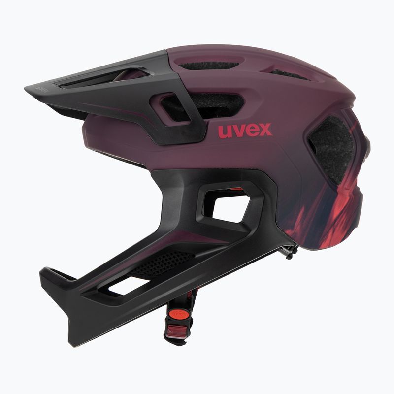 Kinder-Fahrradhelm UVEX React Fullface Jr cranberry matt 3