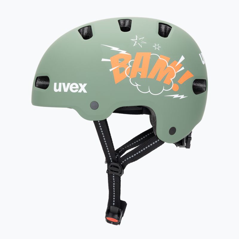 Kinderhelm UVEX Kid 4 Style bam moss green/papaya matt 3