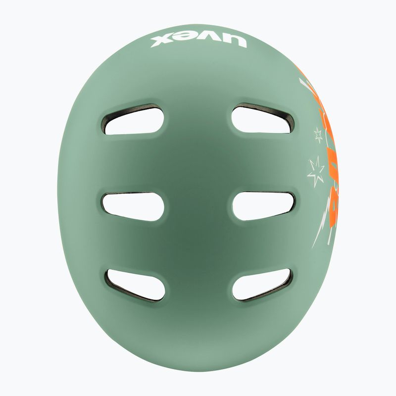 Kinderhelm UVEX Kid 4 Style bam moss green/papaya matt 4