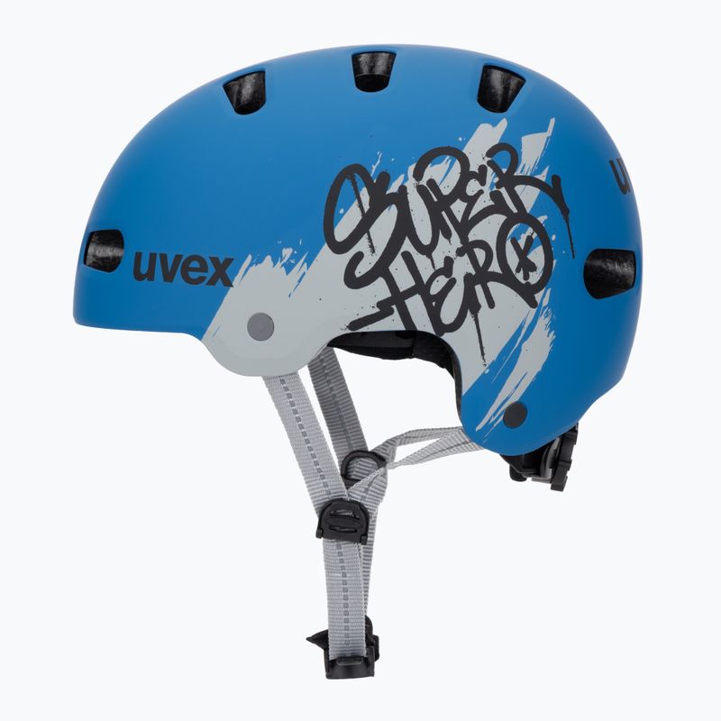 Kinderhelm UVEX Kid 4 Style super hero blue matt 3