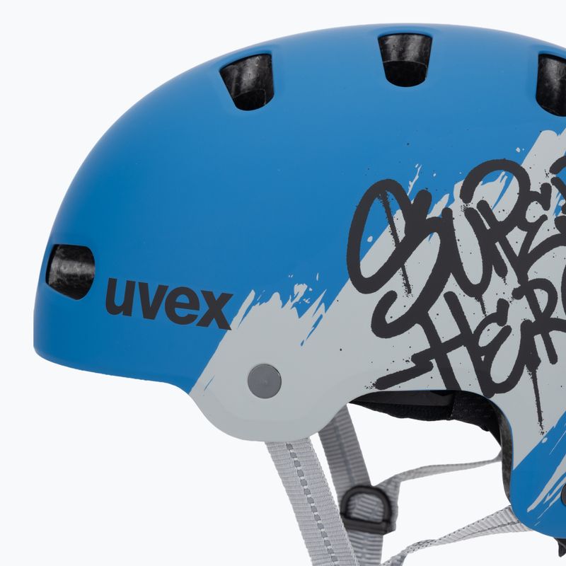 Kinderhelm UVEX Kid 4 Style super hero blue matt 7