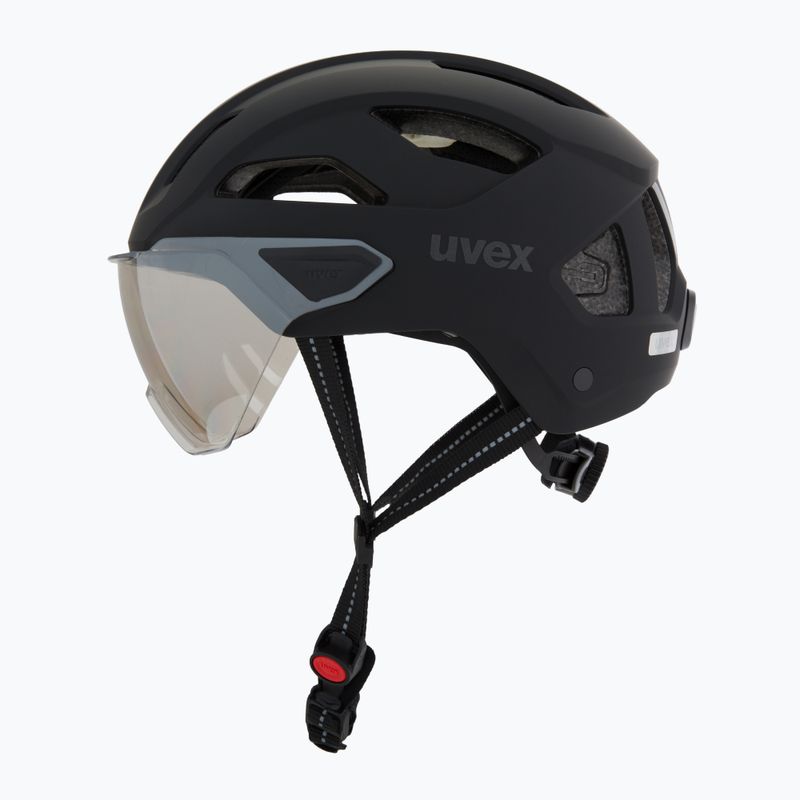 Fahrradhelm UVEX Stride Visor black matt/lite mirror silver 3