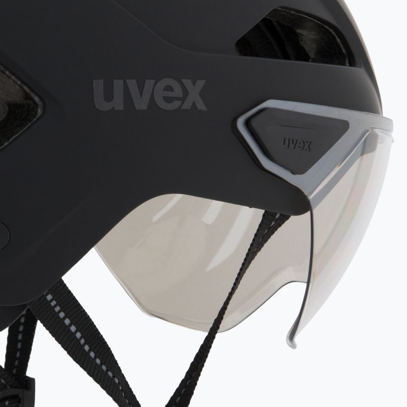 Fahrradhelm UVEX Stride Visor black matt/lite mirror silver 8