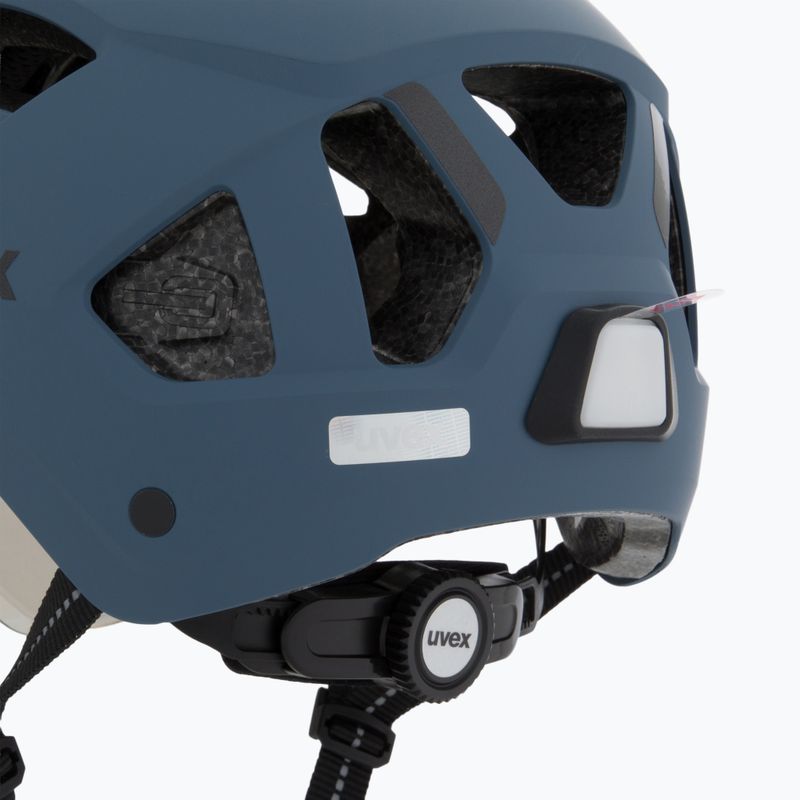 Fahrradhelm UVEX Stride Visor stone blue matt/lite mirror silver 7