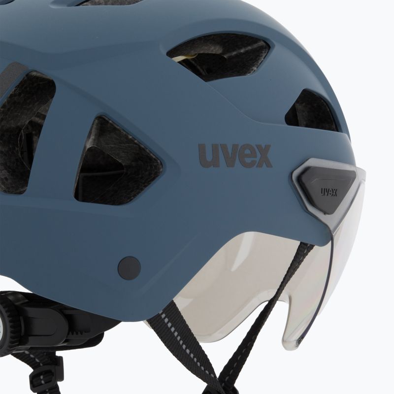 Fahrradhelm UVEX Stride Visor stone blue matt/lite mirror silver 8