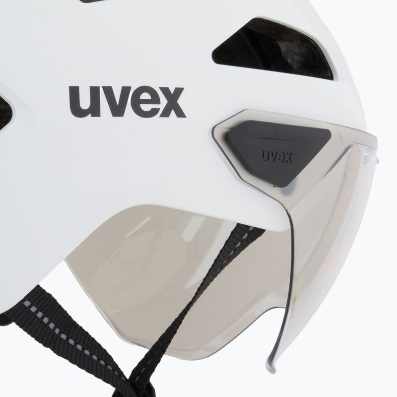 Fahrradhelm UVEX Stride Visor white matt/lite mirror silver 8