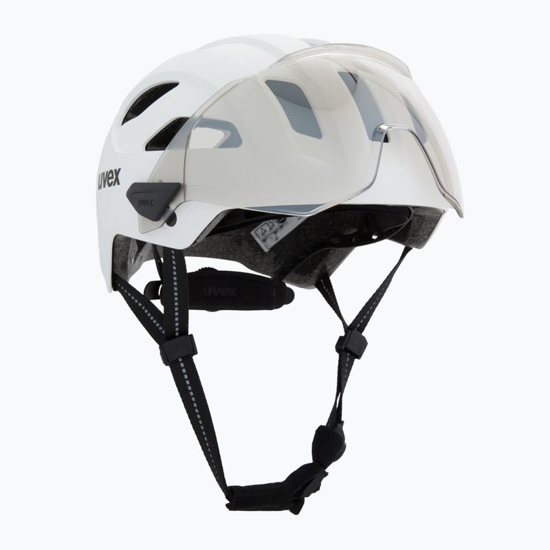 Fahrradhelm UVEX Stride Visor white matt/lite mirror silver 9