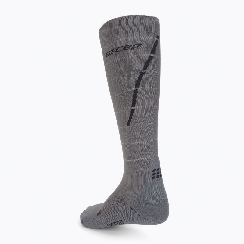 CEP Reflektierende graue Herren Kompressions-Laufsocken WP502Z2000 2