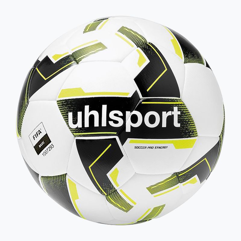 Fußball uhlsport Soccer Pro Synergy weiß/schwarz/fluo gelb Größe 5 4