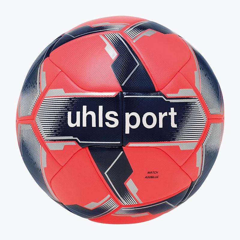 Fußball uhlsport Match Addglue fluo rot/navy/silver Größe 5 4