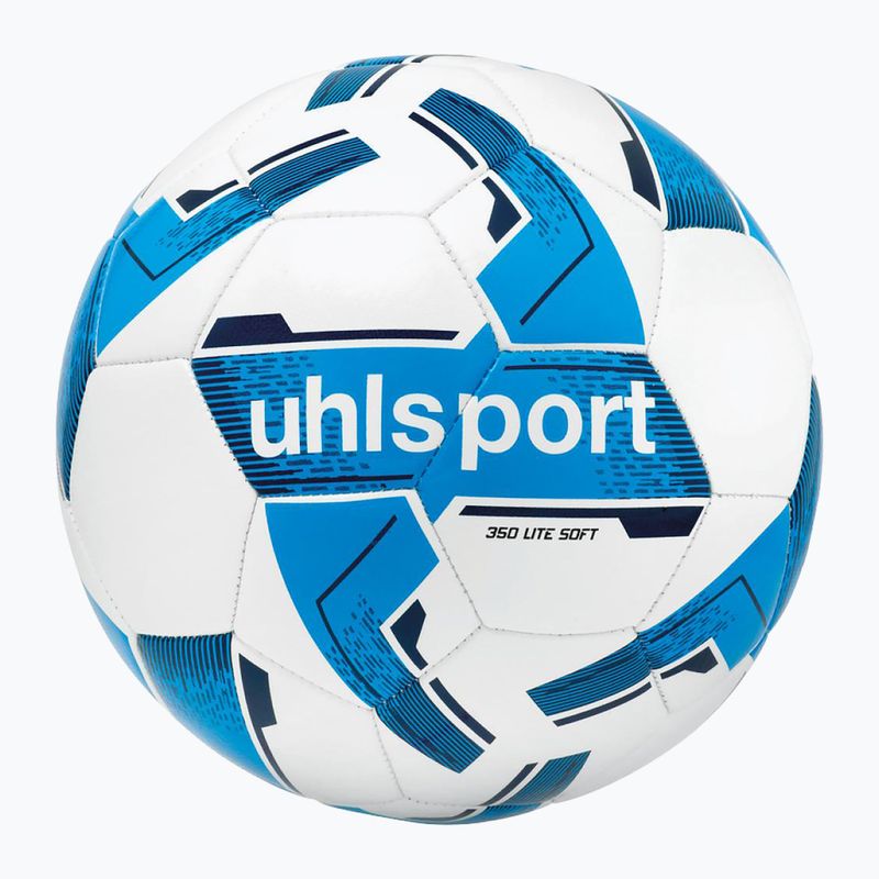 Fußball uhlsport Lite Soft 350 weiß/cyan/navy Größe 5