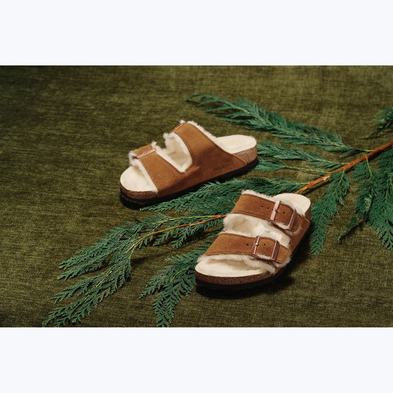 BIRKENSTOCK Arizona Shearling SL Narrow Nerz-Flip-Flops 4