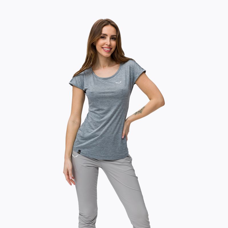 Damen-Trekking-Shirt Salewa Puez Melange Dry grau 00-0000026538