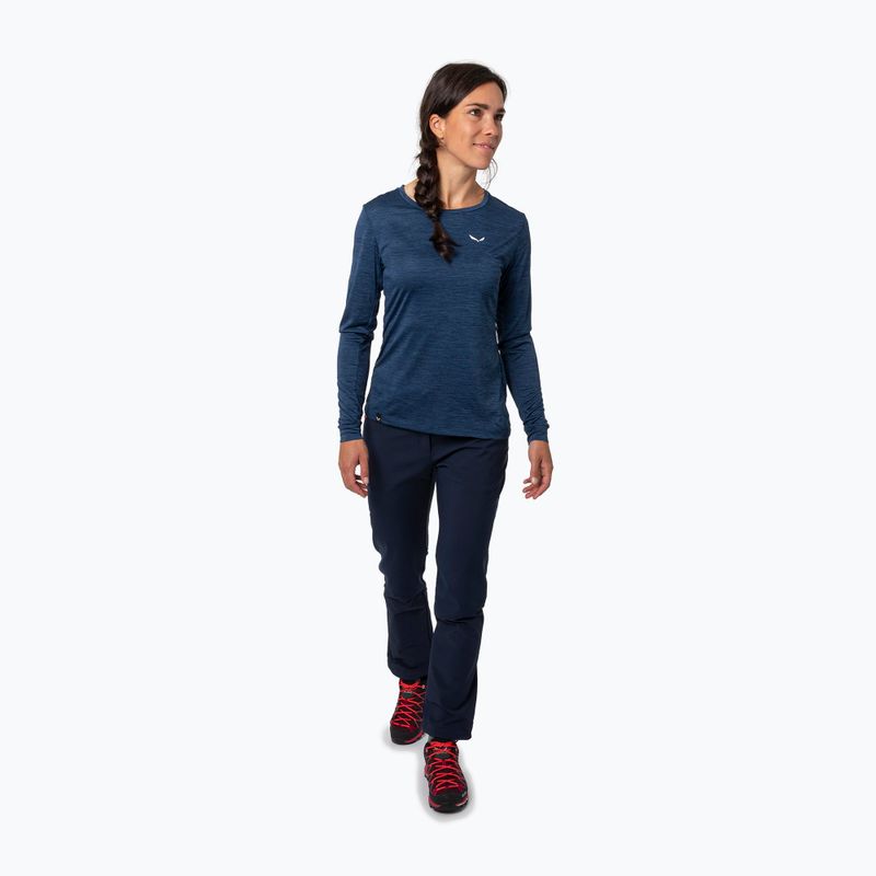 Damen-Trekking-Langarmhemd Salewa Puez Melange Dry navy blazer melange 2