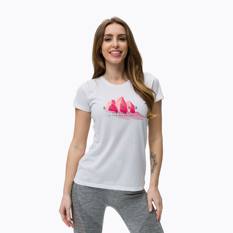 Salewa Lines Graphic Dry Damen-Trekking-Shirt weiß 00-0000028064