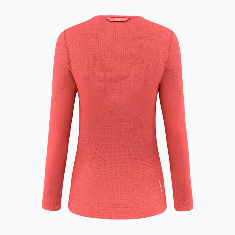 Salewa Zebru Med Warm AMR Frauen thermische Longsleeve fluo Koralle 2