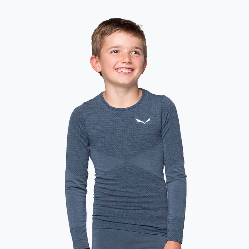 Salewa Zebru Med Warm AMR Denim Kinder Thermo-Longsleeve