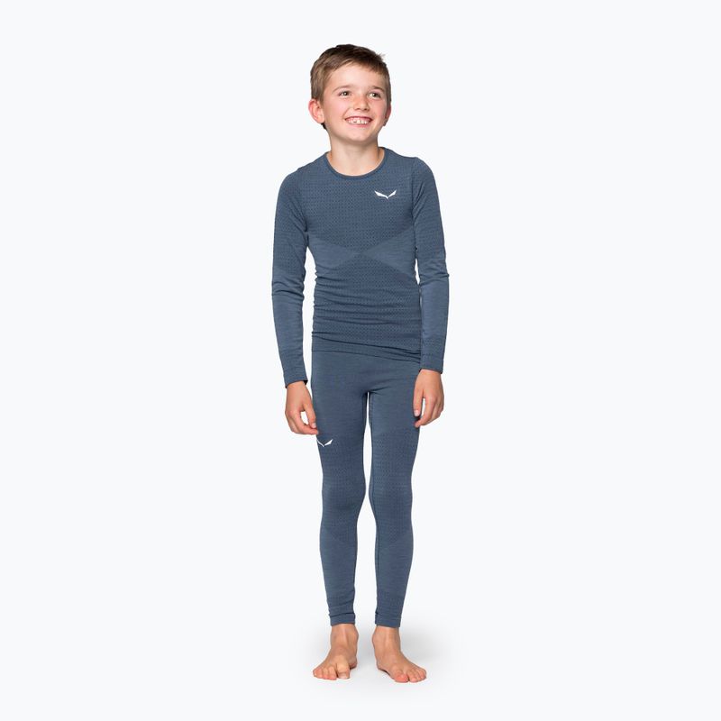 Salewa Zebru Med Warm AMR Denim Kinder Thermo-Longsleeve 2