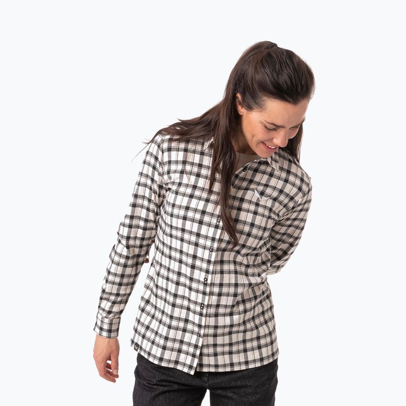 Salewa Damen Fanes Flannel 5PL Hemd hafermehl/schwarz out