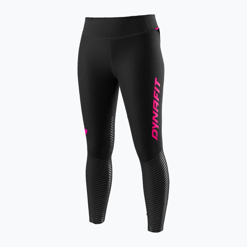 Laufleggings Damen DYNAFIT Reflective black out pink glo 5