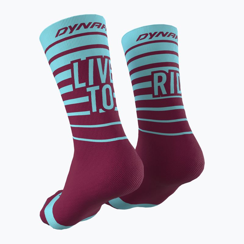 Fahrradsocken DYNAFIT Live To Ride bordowo-blau 8-71746 2