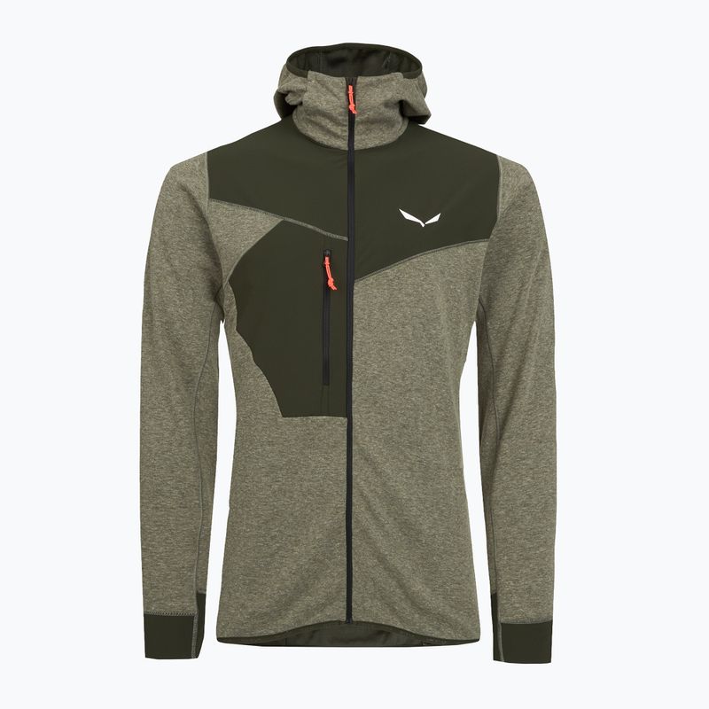 Herren-Trekking-Sweatshirt Salewa Puez 2 Dry Hood FZ dunkeloliv melange