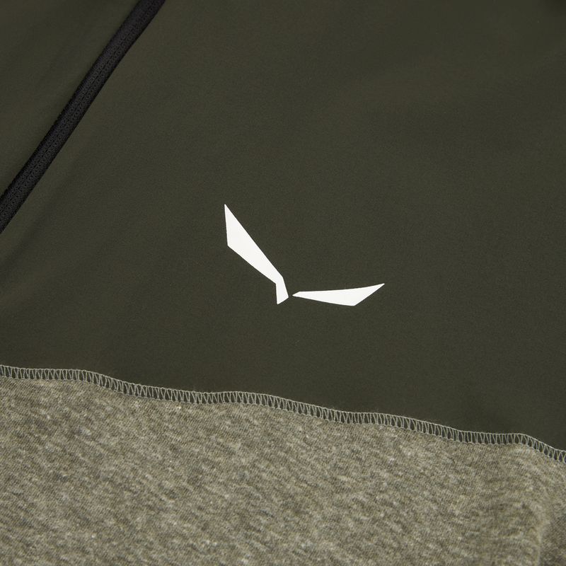 Herren-Trekking-Sweatshirt Salewa Puez 2 Dry Hood FZ dunkeloliv melange 3