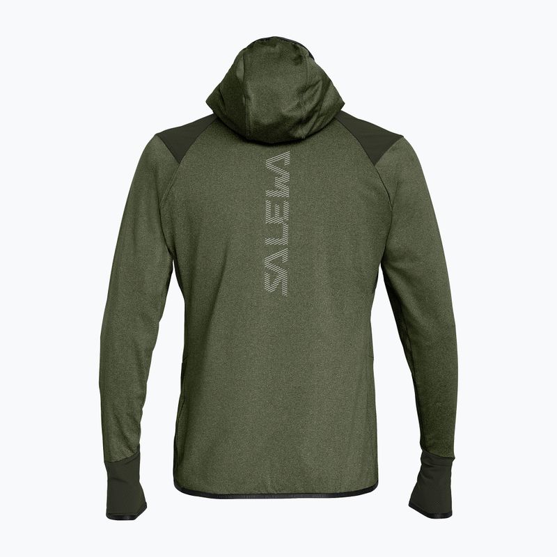 Trekking Sweatshirt Hoodie Herren Salewa Agner Hybrid PL/DST FZ dark olive melange 2